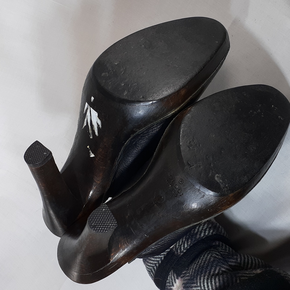 Gucci 90s leather mules heels platform - Picture 11 of 13